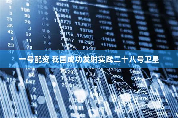 一号配资 我国成功发射实践二十八号卫星